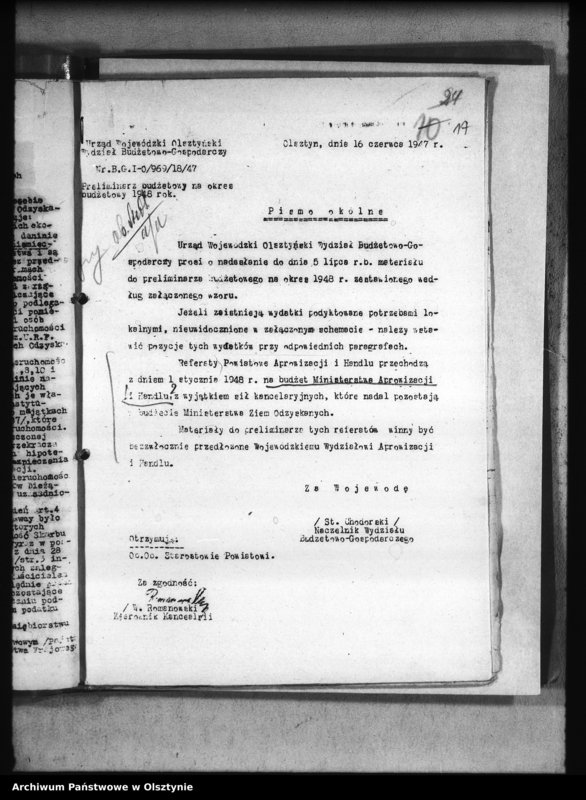 image.from.unit.number "Zarządzenia i okólniki wydziałów Budżetowo- Gospodarczego i Wojskowego"