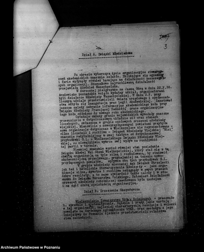 Obraz 7 z jednostki "Sprawozdanie półroczne z życia polskich legalnych stowarzyszeń i związków za okres od 1 kwietnia do 30 września 1938 r."