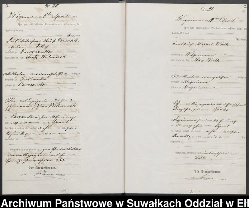 image.from.unit.number "[Sterbe-Haupt-Register des Königlich Preussischen Standes-Amtes Guszianka Kreis Sensburg]"