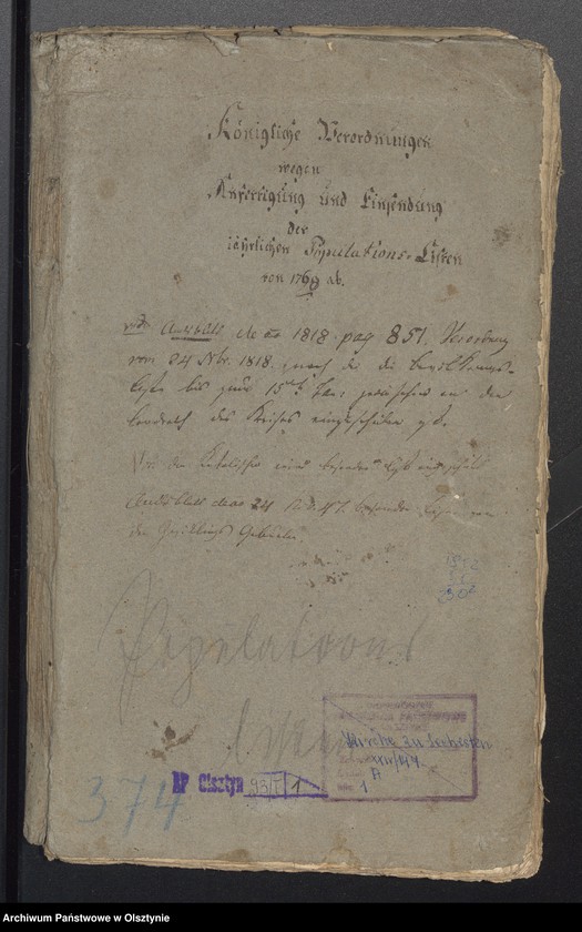 image.from.unit.number "Königliche Verordnungwegen Anfertigung und Einsendung der Jährlichen Populations Listen"