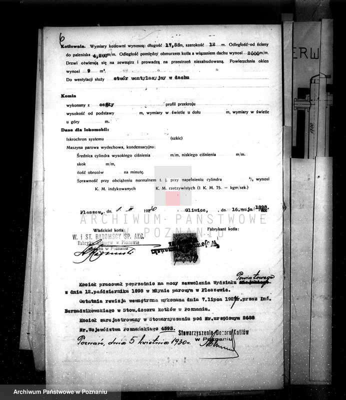 Obraz 19 z jednostki "Firma W. St. Radomski Pleszew nr fabr kotła 588, nr woj. kotła 4593"