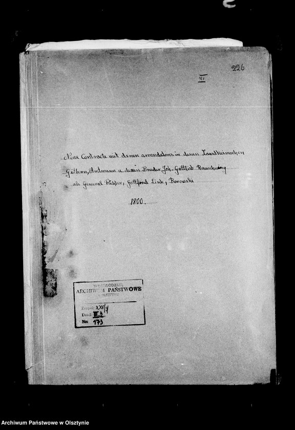 image.from.unit.number "Prolongations- Contracte mit den Pächtern der Landkeimschen Güter Gottfried Link, Borowski u. dem Generalpächter Amtmann Rauschning später dessen Bruder"