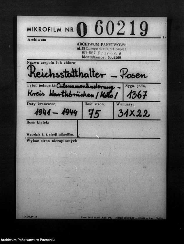 Obraz 2 z jednostki "Ortsnamenänderung - Kreis Warthbrücken (Koło)"