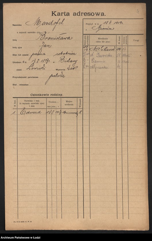 Obraz 6 z jednostki "[Spis ludności Łodzi] Mardofel - Markgraf"