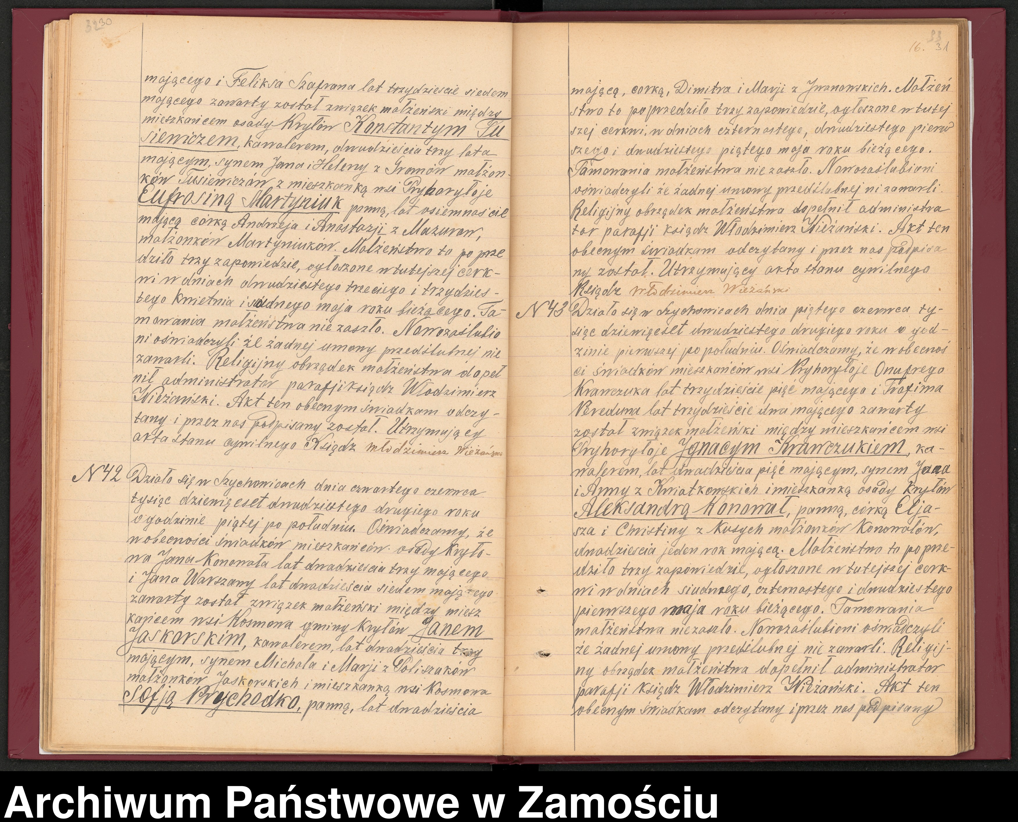 Skan z jednostki: Akta małżeństw
