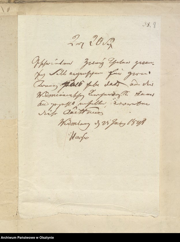 image.from.unit.number "Beläge zur Rechnung der Kirchen Kasse zu Widminnen"
