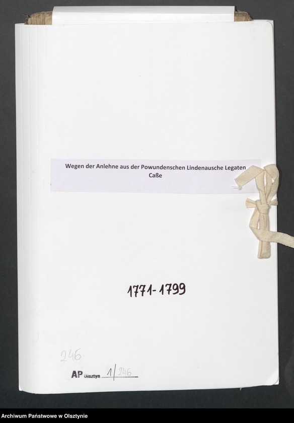 image.from.unit.number "Wegen der Anlehne aus der Powundenschen Lindenausche Legaten Caße"