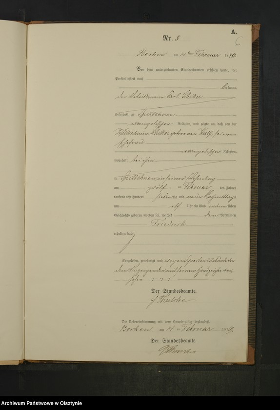 Obraz 8 z jednostki "Geburts-Neben-Register Nr 1 - 39"