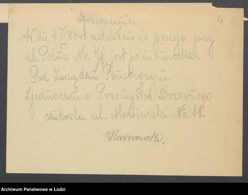 Obraz 6 z jednostki "Księga inwentarzowa nieruchomości m. Łodzi ul. Polna"