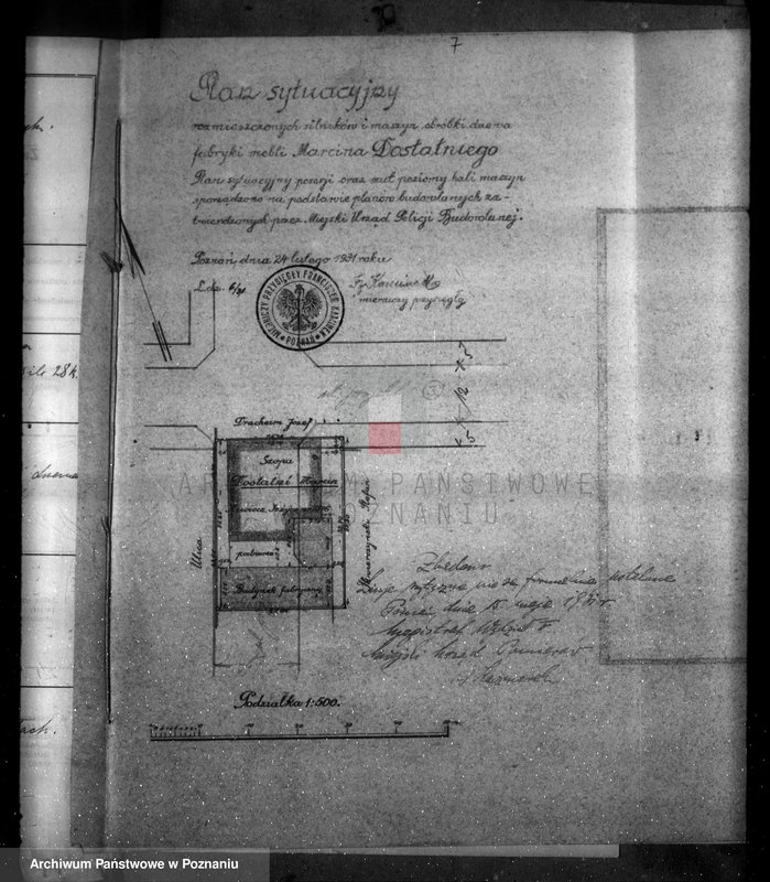image.from.unit.number "Zatwierdzenie projektu zakładu przemysłowego /fabryki mebli/ nr 432 własność M. Dostatniego w Poznaniu"