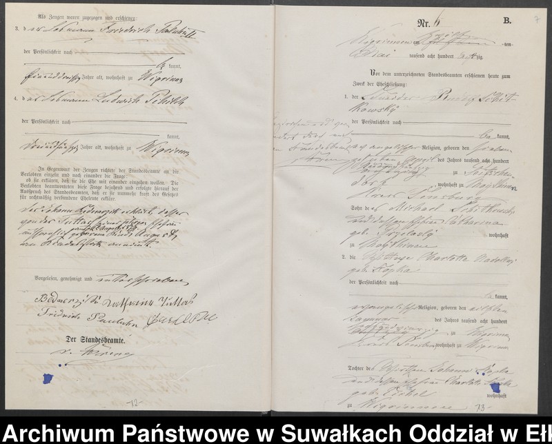 image.from.unit.number "Heiraths-Haupt-Register des Königlich Preussischen Standes-Amtes Guszianka Kreis Sensburg"