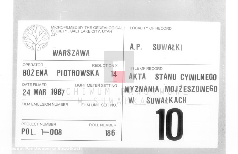 image.from.unit.number "Dowody do Akt Zaszluiomych Wyznania Mojżeszowego Parafii Suwalskiej za rok 1827"