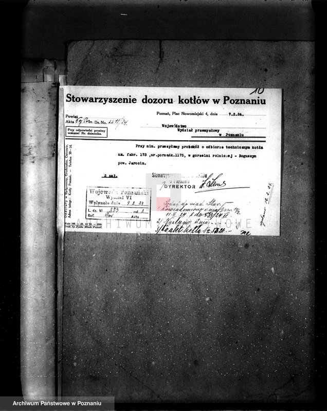 Obraz 16 z jednostki "Majętność Boguszyn pow. jarociński nr fabr. kotła 1231 nr woj. kotła 6119"