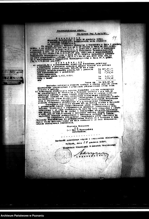 Obraz 15 z jednostki "Wyłączenie z art. 4 i 5 ustawy o wykonaniu reformy rolnej w powiecie wyrzyskim sprawy ogólne"