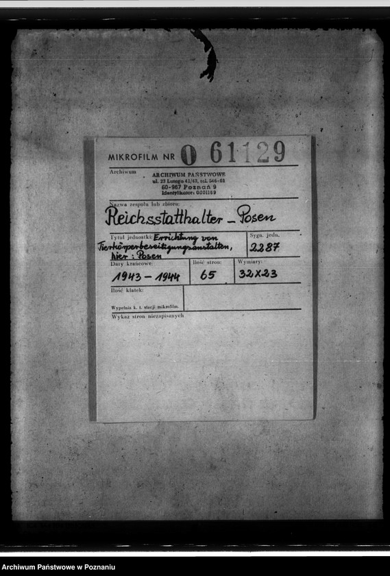 Obraz 2 z jednostki "Errichtung von Tierkörperbeseitigungsanstalten, hier: Posen"