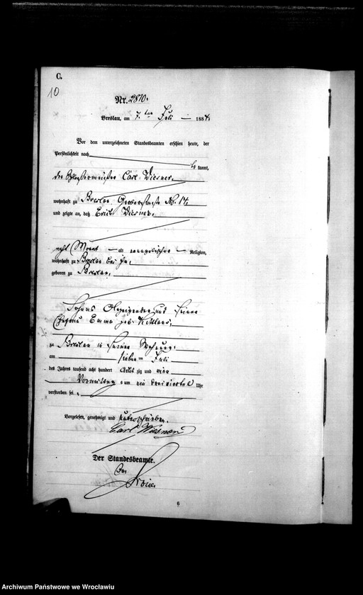 image.from.unit.number "Sterbe-Haupt-Register Breslau I 1884 Band 8"