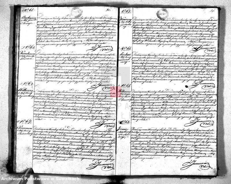 Obraz 13 z jednostki "Księga Duplikat Urodzonych, Zmarłych i Zaślubionych Parafii Liszkowskiej w Powiecie Seyneńskim Gubernii Augustowskiey Rok 1848"