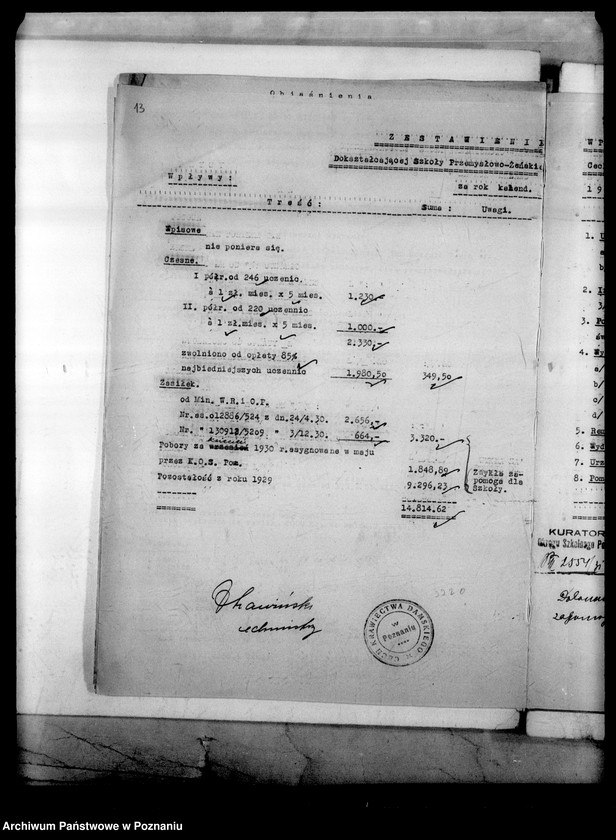 Obraz 17 z jednostki "[Szkoły zawodowe- sprawozdania budżetowe]"