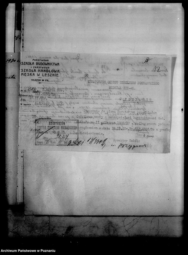 Obraz 16 z jednostki "Państwowa Szkoła Budownictwa i Handlu męska - Leszno, akta ogólne personalne"