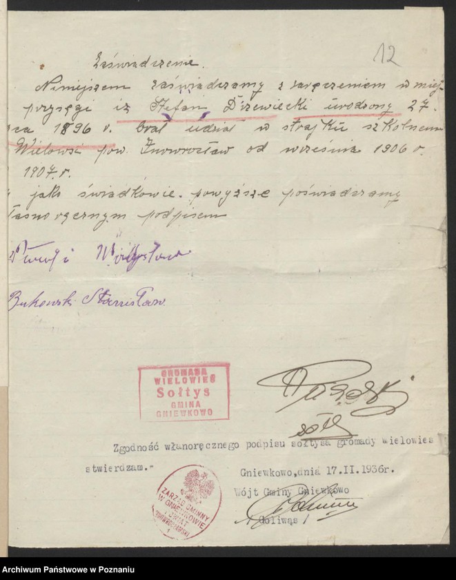 Obraz 16 z jednostki "Gniewkowo, powiat Inowrocław akta koła."