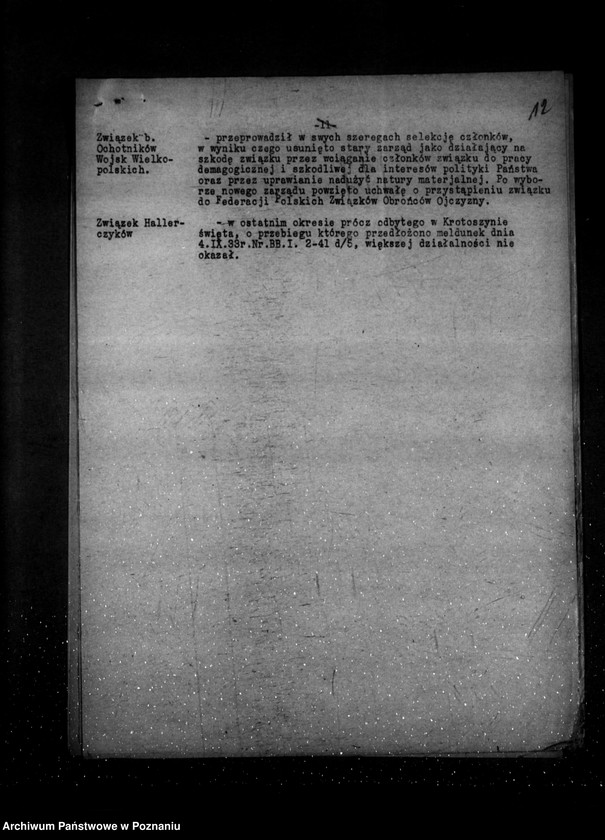 Obraz 16 z jednostki "Sprawozdanie kwartalne z życia polskich legalnych stowarzyszeń i związków za okres od 1 lipca do 31 grudnia 1933 r."