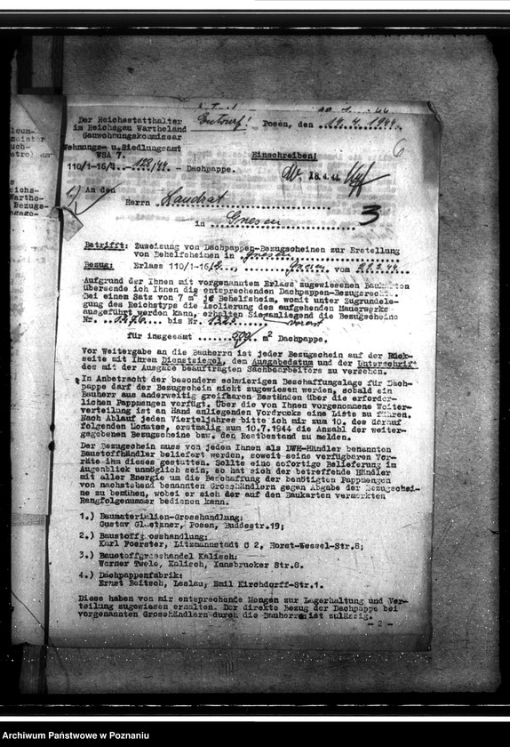 Obraz 10 z jednostki "Bau von Behelfsheimen im Kreise Gnesen (Gniezno)"