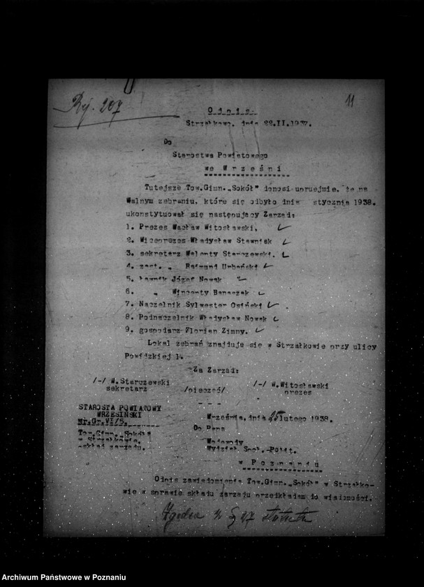 Obraz 15 z jednostki "/Towarzystwo Gimnastyczne „Sokół" w Strzałkowie powiat Września - rejestracja/"