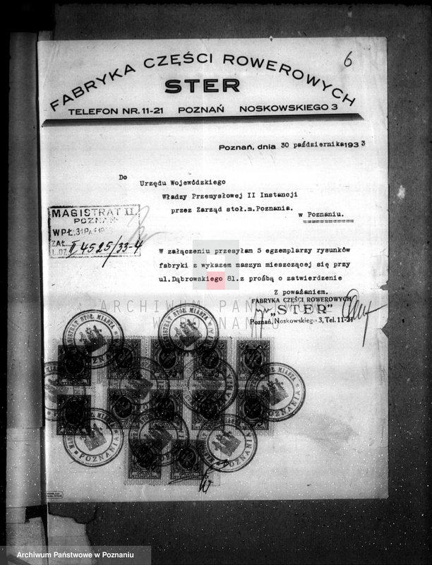 Obraz 10 z jednostki "Zatwierdzenie fabryki części rowerowych Helminy Weinberg w Poznaniu"