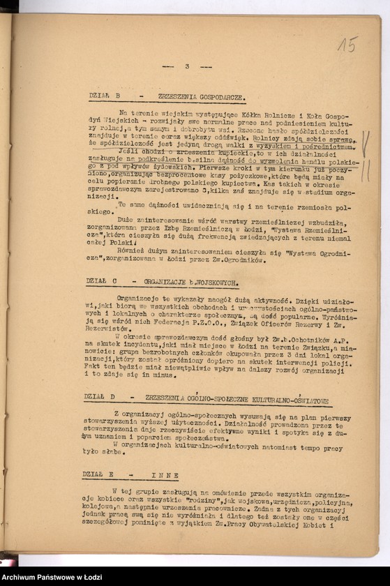 Obraz 18 z jednostki "[Półroczne sprawozdania wojewody z życia polskich organizacji związkowych i stowarzyszeń]"