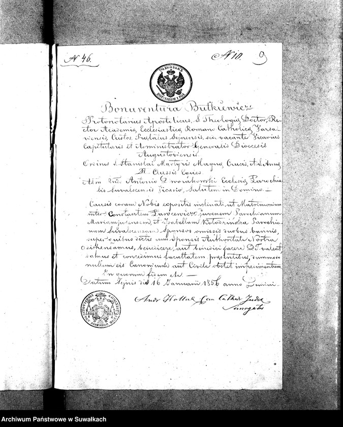image.from.unit.number "Dowody do Akt Ślubnych z Parafii Suwalskiej 1856 r."