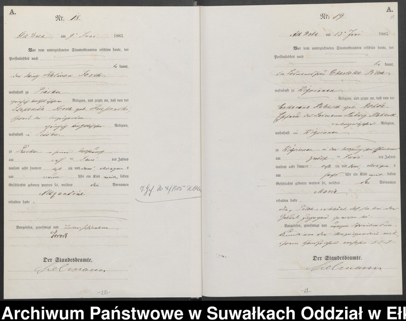 image.from.unit.number "Geburts-Haupt-Register des Königlich Preussischen Standes-Amtes Guszianka Kreis Sensburg"