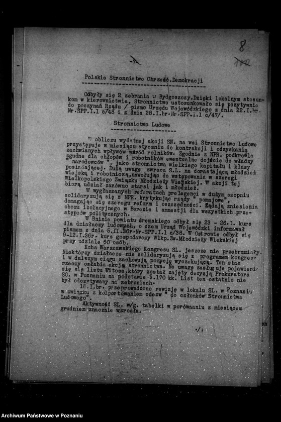 Obraz 12 z jednostki "Sprawozdania miesięczne z polskiego legalnego ruchu politycznego za czas od stycznia do grudnia 1936 r."