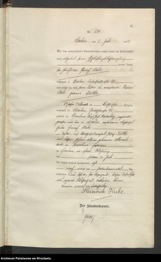 image.from.unit.number "Sterbe-Haupt-Register Breslau IV 1908 Band 3"