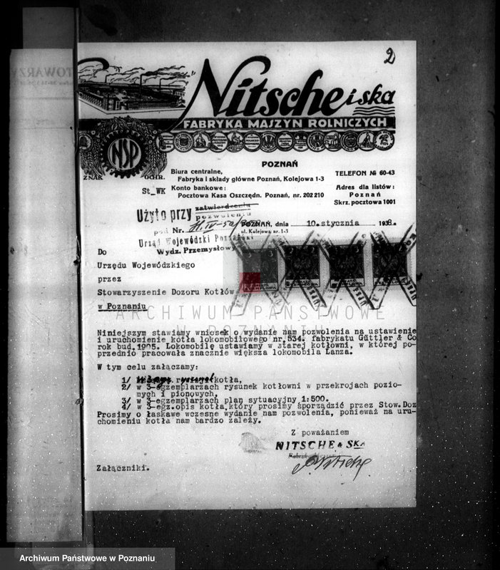 Obraz 6 z jednostki "Fabryka maszyn w Poznaniu własność Ntsche i ska nr woj. 7219"