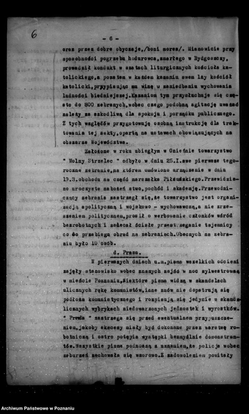 Obraz 10 z jednostki "Sprawozdania sytuacyjne miesięczne za miesiące styczeń, luty 1926 r."