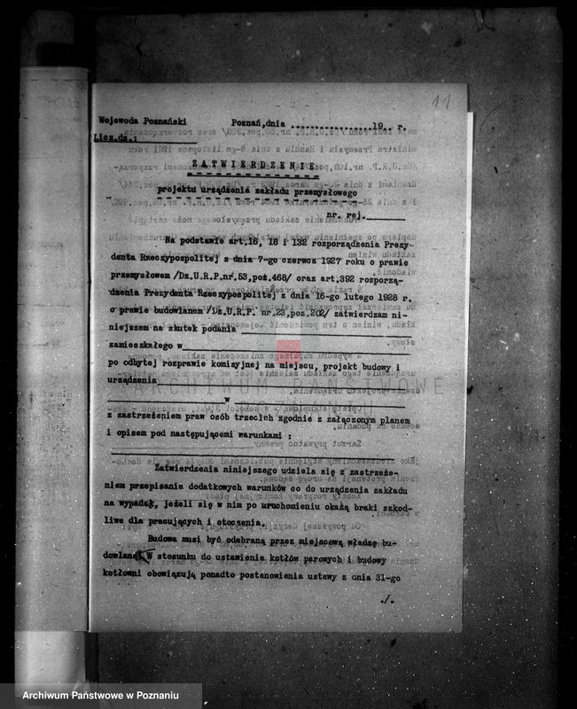 image.from.unit.number "Zatwierdzenie zakładu przemysłowego /urządzenia kotłowni/ Firmy Artur Gaede /fabryka wódek i likierów/ w Poznaniu"