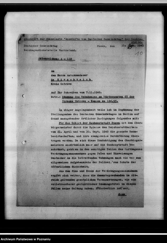 Obraz 14 z jednostki "Auskünfte "Deutscher Gemeindetag" bei der Rechtsstelle."