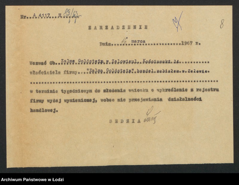 image.from.unit.number "Zalma Goldstein- handel nabiałem"