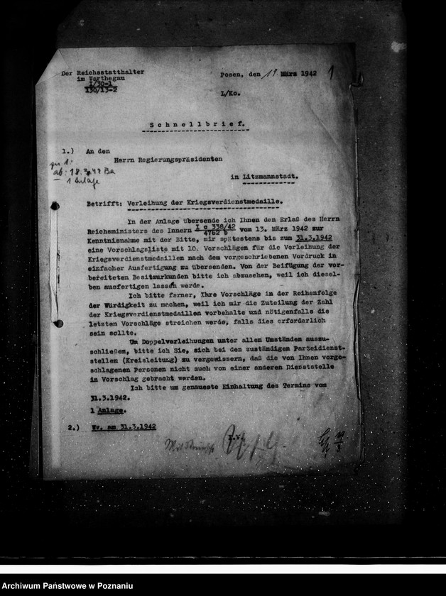 Obraz 5 z jednostki "Kriegsverdienstmadaille- Regierung Litzmannstadt (Łódź)"