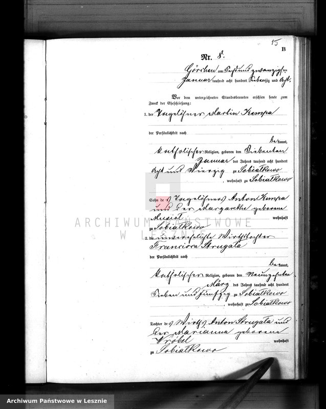 Obraz 19 z jednostki "[Księga małżeństw - tom I]"