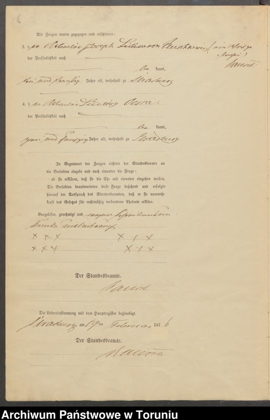 image.from.unit.number "Heiraths-Neben-Register Stadt Strasburg [Brodnica-Miasto] für das Jahr 1876"