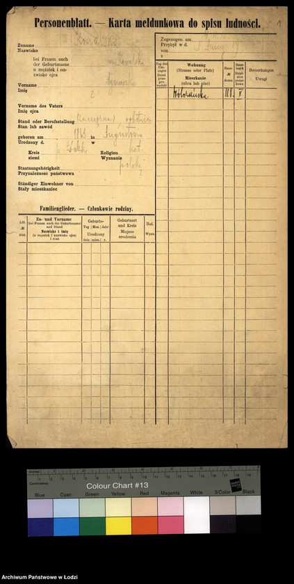Obraz 3 z jednostki "[Spis ludności Łodzi] Konalska - Konga"