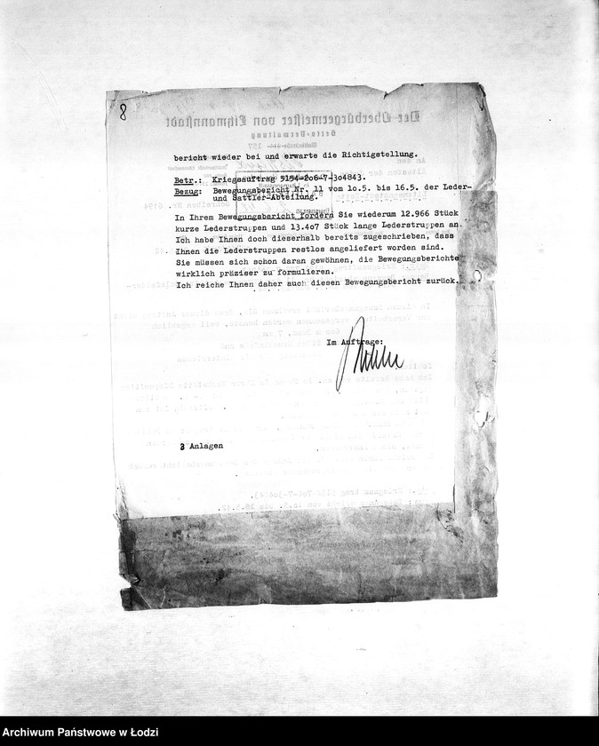 Obraz 11 z jednostki "[Resorty pracy M-P. Niemieckie zamówienia skierowane do resortów pracy, produkcja, zapotrzebowania materiałów do produkcji]"