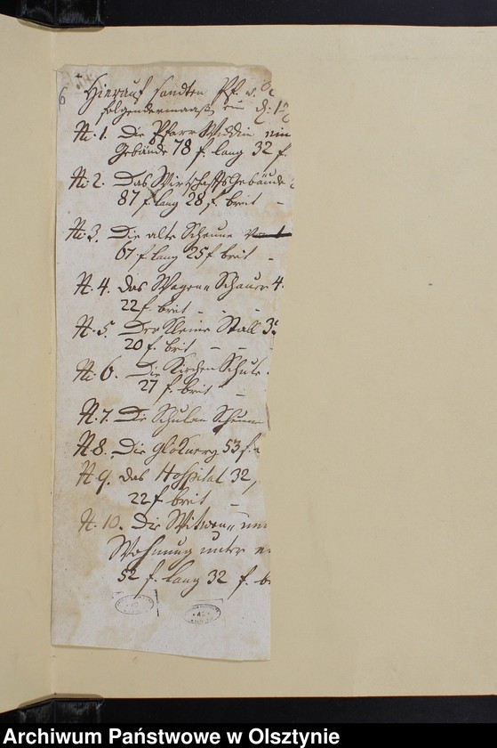 image.from.unit.number "Kataster der Gebäuder 1784-1875. Streitsache 1846 J. Beschreibung der Dörfer zuständige in Kirchspiel Bruchstück. 1850"