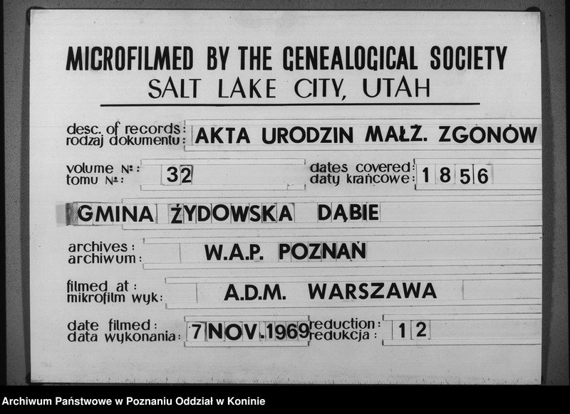 Obraz 1 z jednostki "Duplikat urodzonych, zaślubionych i zgonów"