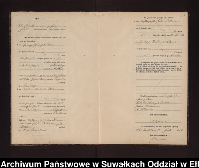 image.from.unit.number "Heiraths-Neben-Register des Preussischen Standes-Amtes Gross Konopken Kreis Loetzen"