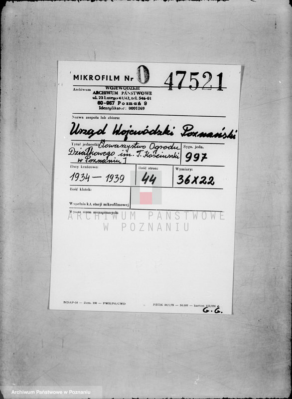 Obraz 2 z jednostki "/Towarzystwo Ogrodu Działkowego im. T. Kościuszki w Poznaniu/"