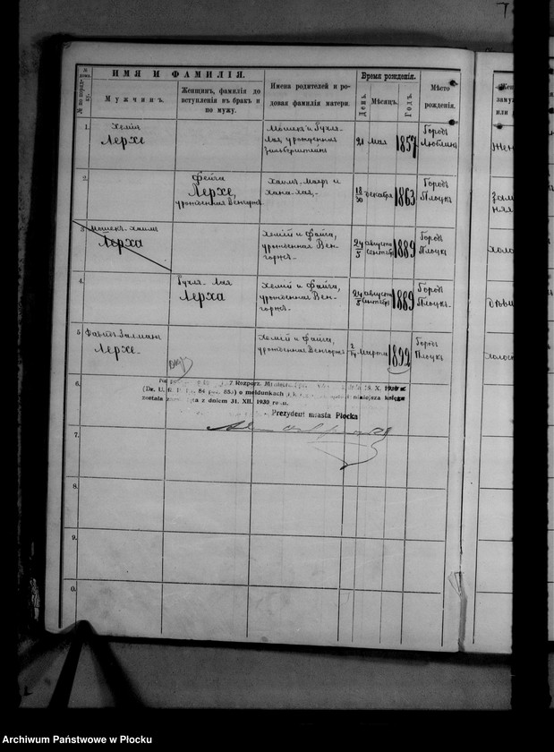 image.from.unit.number "[Księga zamknięta ludności stałej miasta Płocka - ul. Bielska nr 8]"