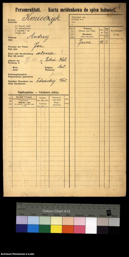 Obraz 3 z jednostki "[Spis ludności Łodzi] Kmiecik - Knittel"