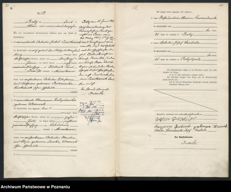 Obraz 14 z jednostki "Księga miejscowa małżeństw [Rejestr główny małżeństw]"